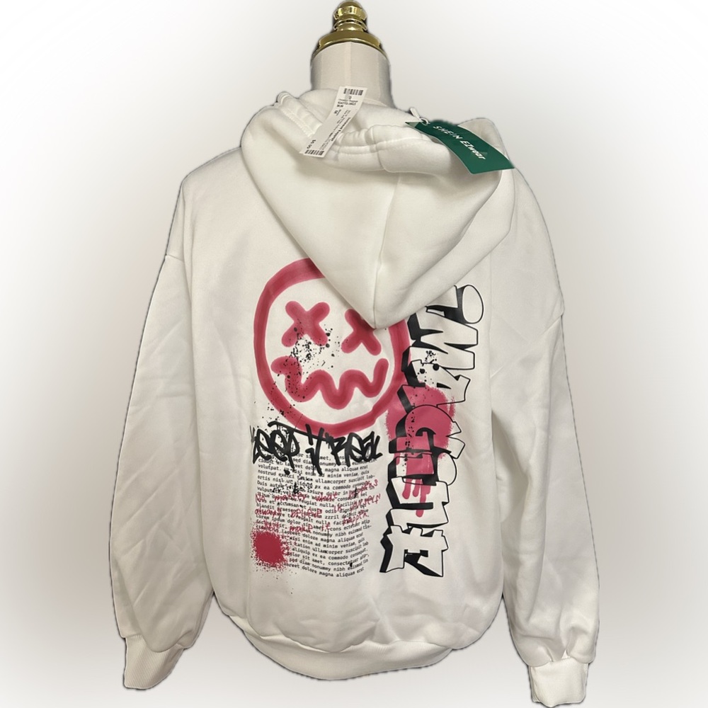SHEIN Coolane Casual Cartoon Print Oversized Hoodie Sweatshirt NWT